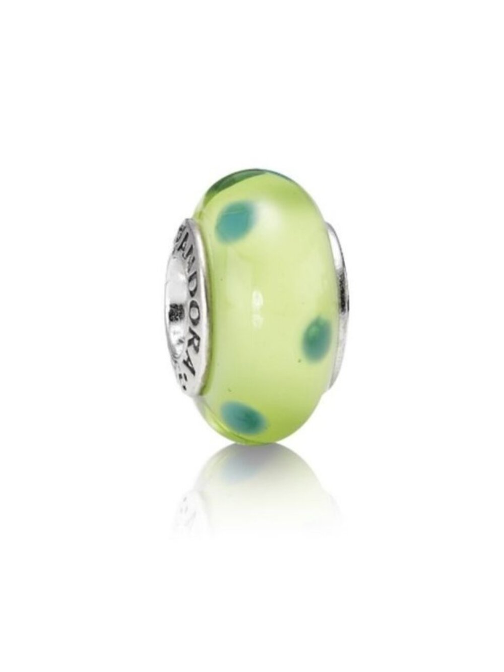 Pandora Murano Green Dot Charm 790613 Sterling Silver 925 ALE